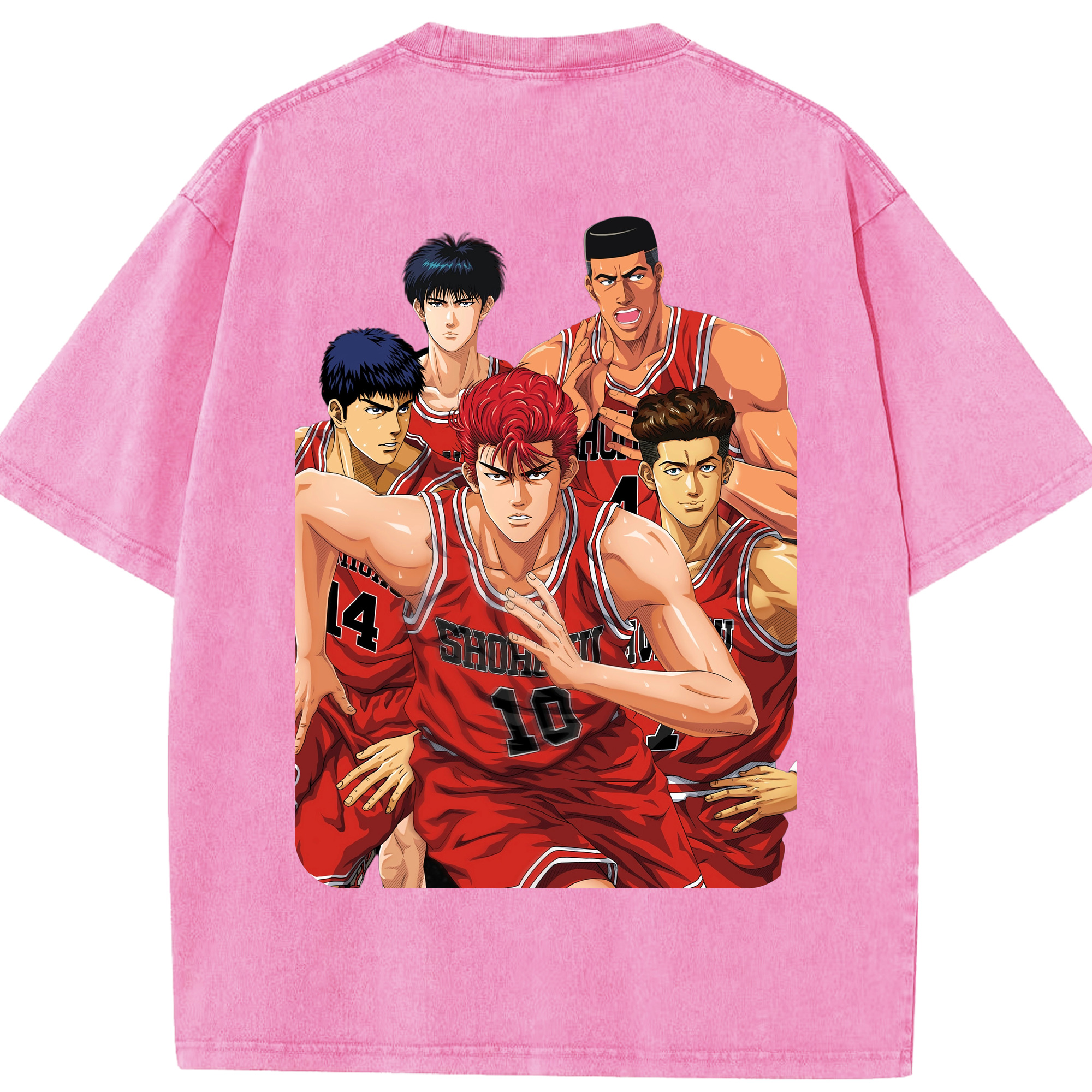 SLAM DUNK／スラムダンク 綿100% ヴィンテージ風 半袖Tシャツ（背面プリント）